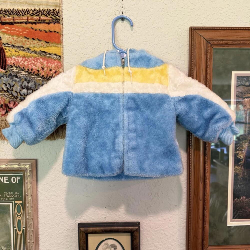Vintage 60s/70s RARE Kids Colorblock Full Zip Jacket Size Kids 2T